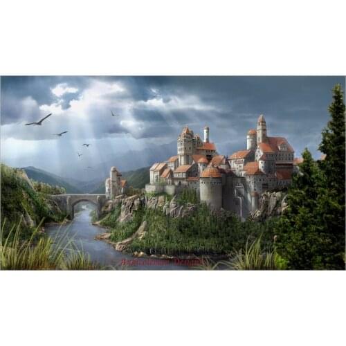 Needlework for embroidery DIY French DMC High Quality - Counted Cross Stitch Kits 14 ct Oil painting - Fantasy Castle