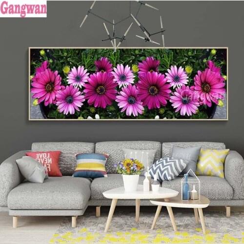 Needlework DIY 5d Diamond Painting purple daisy pattern Cross Stitch Kits Full Diamond Embroidery Mosaic large Home Decor art