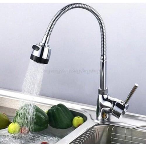 360 Degrees Rotation Sink Faucet Pipe Stainless Steel Kitchen Spout Water Saving Outlet Flexible Tube Single Handle S25 19