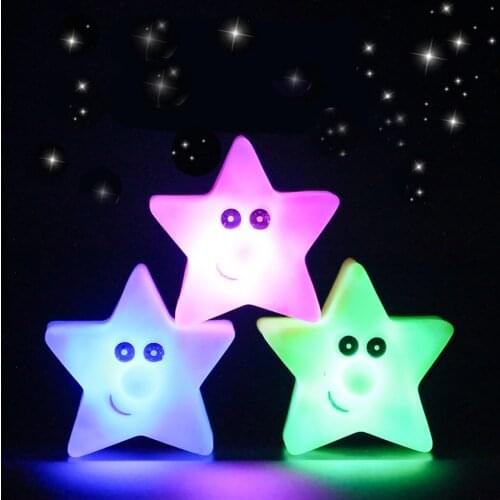 Start Night Lights Battery Creative Discoloration LED Night Head Bedroom Decoration Light For Children Kids Living Room Bedroom