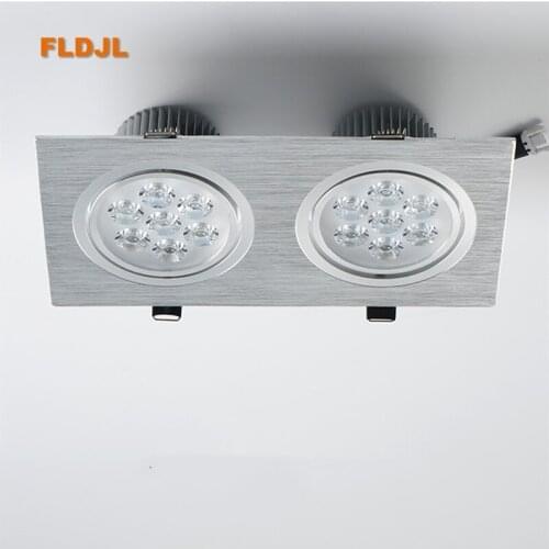 Dimming double head LED downlight perforated ceiling spotlight 12W 20W 28W 110v/220v ceiling recessed light home lighting