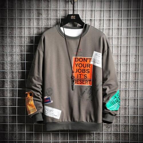 Crewneck Harajuku Sweatshirt Men 2021 Brand New Print Hoodie Mens Hip Hop Sweatshirts Streetwear Tops Man Oversized Hoodies