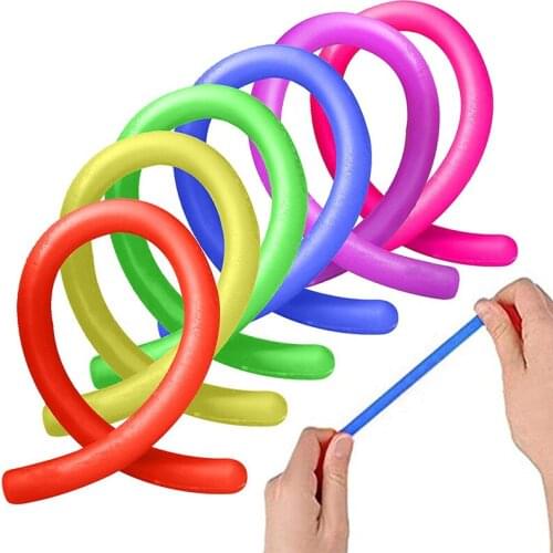 TPR Squeeze Fidget Fiddle Sensory Toy Children Adults Anti Stress New Colorful Stretchy String Fidget Noodle Autism Anxiety toys