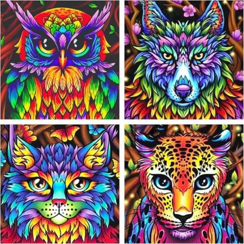 Uone New Diamond Painting DIY Cross Stitch Cartoon Color Animal Embroidery Rhinestone Kids Adult Home Office DecorMyster Gift