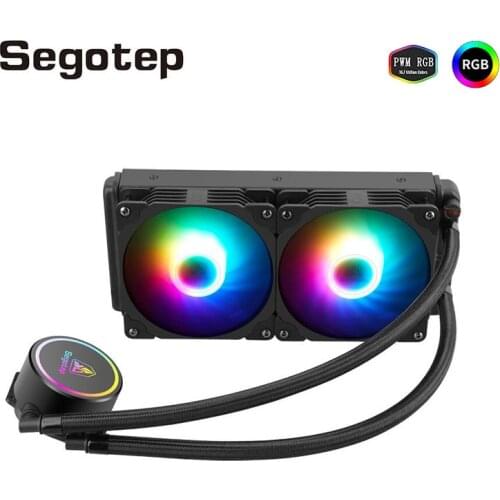 Segotep Water Cooling RGB CPU Liquid Cooler Computer ARGB Aura Sync CPU Cooler PWM fan Radiator For Intel 115x/2011/1200/AM3+AM4