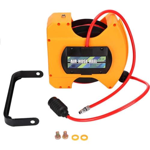 Air hose reel open automatically retractable 6 5 mm x 32 8 foot PU tube Pneumatic hose storage tool 1/4 inch male thread 100 PSI