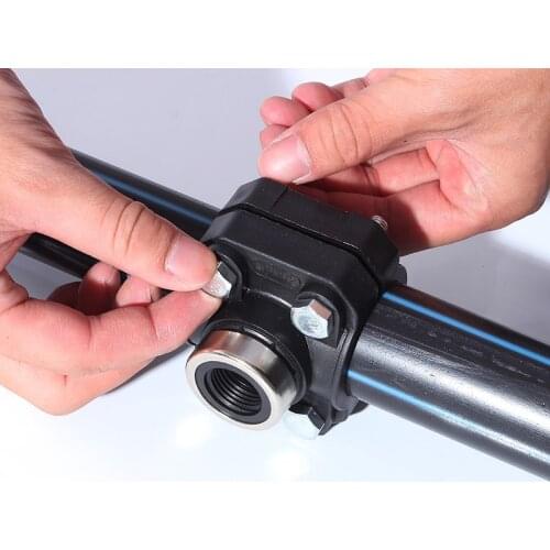 Clamp Saddle Drain Valve 32-50mm Drain Waste Water Pipe Clamp Saddle Valve Clips dn40 OD Hose Quick Connection Pipe Fittings