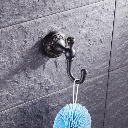 1 Hook copper oil rubed bronze robe hook black, European brass wall bathroom towel robe hooks, Kitchen hook for towel vintage