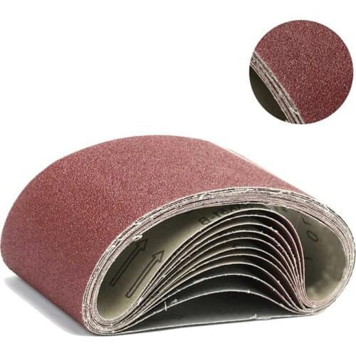 11Pcs Red Zirconia Sanding Belts 75x533mm 80 120 150 Mixed Grit Alumina Sander File Belt Set Abrasive Belt Tools Accessories