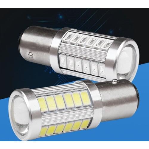 2pcs 1157 P21/5W BAY15D 33 SMD 5730 LED Car Brake Bulb 33smd 5630 led motor daytime running light rear lamp white red 12V