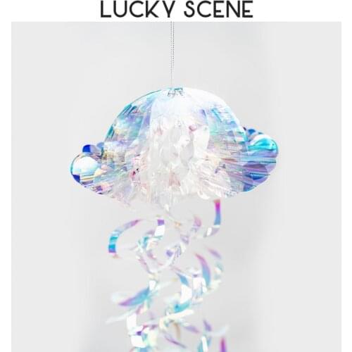 3D Iridescent Jellyfish Mermaid Theme Party DIY Hanging Jellyfish Decoration Mermaid Birthday Party Baby Shower S01312