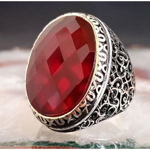 925 sterling Silver Zircon Stone Oval Men Ring Model-2