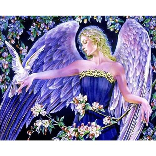 5D DIY Full Round/Square Diamond Painting Angel Girl 3D Embroidery Cross Stitch Rhinestone Mosaic Home Decor Gift Yc1072