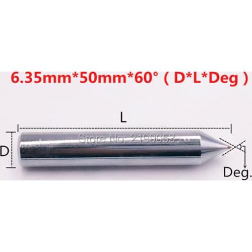 2pcs/lot 6.35mm dia 60 degree point diamond engraving bit diamond carving tool on glass metal free shipping