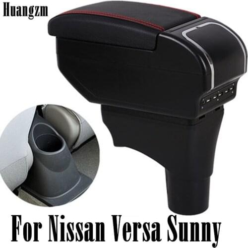 Car Armrest For Nissan VERSA Sedan Latio Sunny 2012-2018 Armrest Storage Box Renault Scala Rotatable 2013 2014 2015 2016 2017