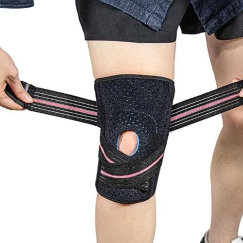 Knee Brace Support Silicone Brace Knee Pads Adjustable Football Compression Leg Sleeves Basketball Brace Protector Fitness Gear