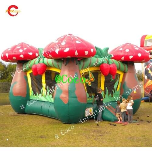 Free shipping to door,5x5m inflatable combo moonwalk, jumper bouncer house,mushroom inflatable jumping castle
