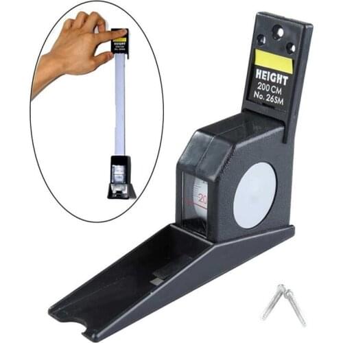 Black white color Body Height Rod Wall Mounted Height Meter Roll Ruler Growth Stature Meter Tall Measure Tape 2M/200CM
