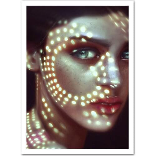 COLORFULBOY Girl Shadow Posters And Prints Canvas Art Wall Pictures Paintings For Living Room Wall Art Canvas Pictures