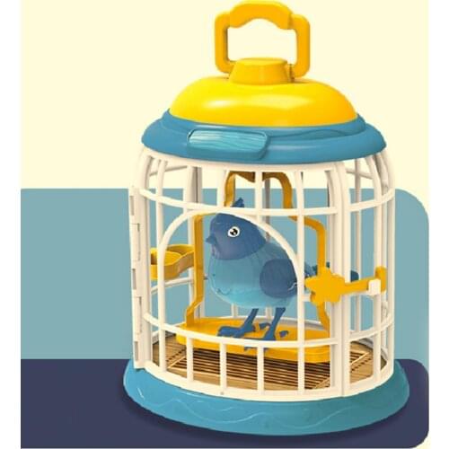 Children Creative Sound Control Induction Simulation Bird Cage Funny pet Toy Boy Girl Gift Garden Ornaments
