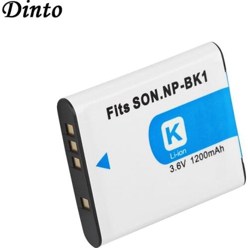 Dinto 1pc 1200mAh 3.6V NP-BK1 NPBK1 NP BK1 Rechargeable Camera Battery for Sony DSC-S750 S780 S950 S980 W180 W190 W370