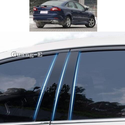 For Ford MONDEO 2008 2009 2010 2011 2012 Car PC Material Pillar Post Cover Door Trim Window Piano Black Molding Sticker Plate