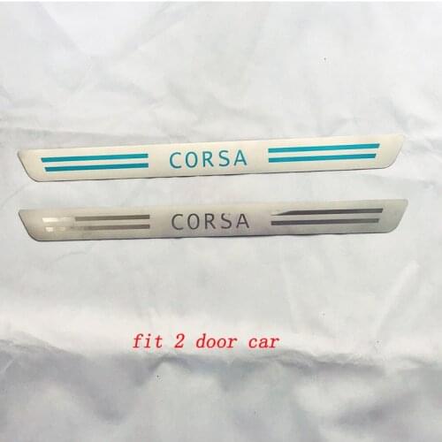 For OPEL Corsa for Vauxhall 2012 2013 2014 Stainless Steel Door Sill Strip Scuff Plate Pedal Car Sticker Accessories 2 Pcs