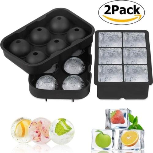 6 Grid Round Square Ice Cream Mold Silicone Ice Cream Tray DIY Ice Hockey Mold Homemade Ice Cuber Ice Lattice With Small Funnel