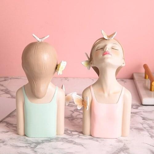 Beautiful Butterfly Girl Sculptures Vases Countertop Vases Home Decor Gift Flowers Vases Ornaments For Home Office TN88