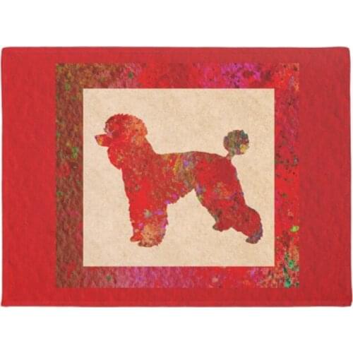 Red Poodle Doormat Home Decoration Entry Non-slip Door Mat Rubber Washable Floor mat
