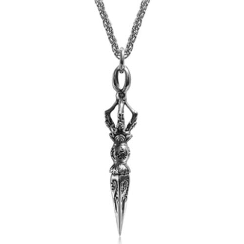 Mens Design Matte Black Long Necklace with Arrow Pendant Jewelry Chain Hip Hop Punk Rock Christmas Halloween Gift For Men Women