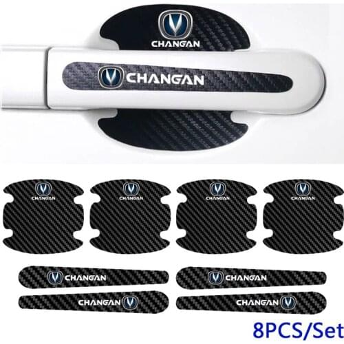Carbon Fiber Car Door Handle Bowl Emblem Protective Sticker for Changan CS15 CS35 CS55 CS75 CS95 EADO XT DT RAETON CC Alsvin V7