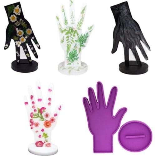 2021 New Hand Shape Jewelry Display Resin Mold Hand Resin Earrings Bracelet Storage Silicone Mold Jewelry Stand Mold Craft Tools