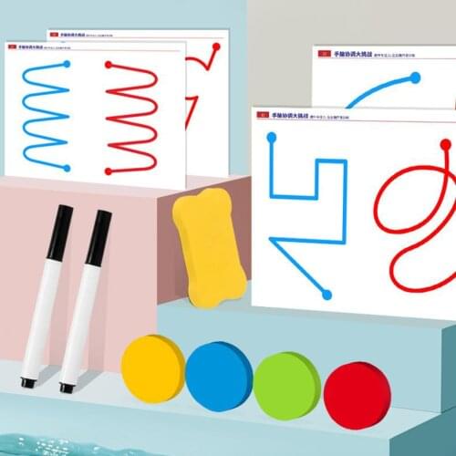 Montessori Educational Toys Left Right Brain Developmental Aids Training Drawing Cards Gift for Kids Age 3 and Up