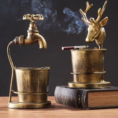 Retro Style Ashtray Creative Ashtray Ornaments Iron Made Home Guest Coffee Table European Style Ashtray Creative Decoration