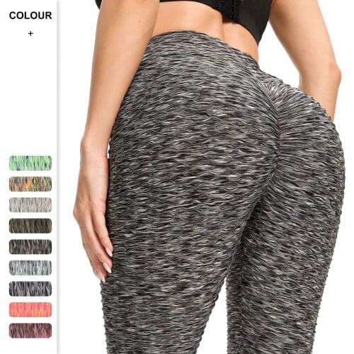 INFILAR Sexy Booty Legging For Fitness Textured Linen High Waist Yoga Pants Energy Seamless Workout Push Up Leggins Gym Clothes
