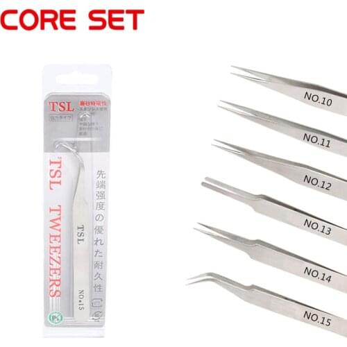 6Pcs/Set Tweezers Electronics Tweezers Stainless Steel Forceps Set Kit Precision Watchmaker Repair Multi Tools Hard Thick