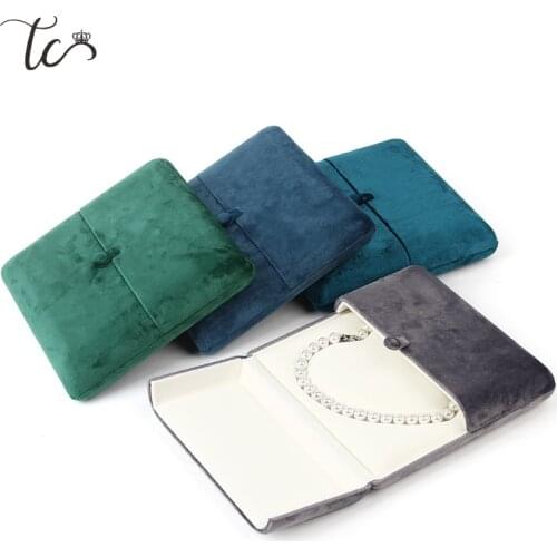 Pearl Necklce Gift Box Velvet Necklace Packaging Box Jewelry Organizer Display Showcase Pendant Organizer