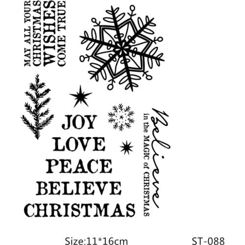 ZhuoAng Christmas tree/Happy Christmas Transparent and Clear Stamp DIY Scrapbooking Album Card Making DIY Decoration Making
