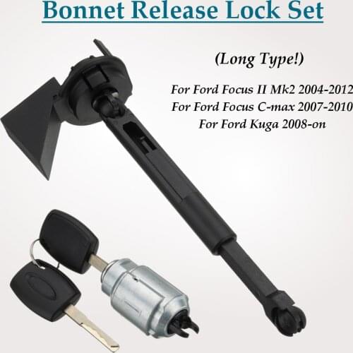 Hood hood release lock kit replacement + 2 button for ford for Focus II Mk2/C-max/Kuga 2004-2012 7M5AA16B970AA 1535949