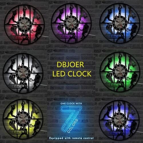 Vinyl Record Clock Basketball Football Design CD LED Wall Clock Vintage Home Decor Creative Antique Clock