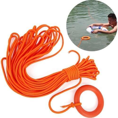 Water Lifesaving Rope Professional Throwing Rope Rescue Lifeguard Rescue Lifeline with Hand Ring for Swimming Boating Fishing
