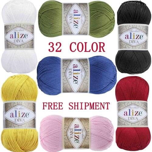 Alize Anti Pilling Good Quality Hand Knitting 32 Color Options Thread For Cardigan Scarf Suitable Woman Patterned Wool Bikini
