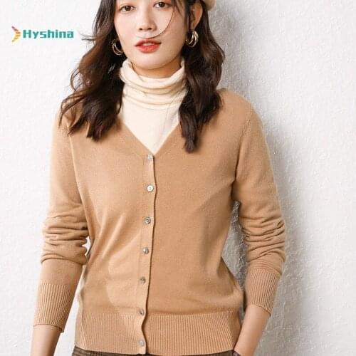 Knitted Cardigan Womens V-Neck Long Sleeve with Slim Fit Top Sweater