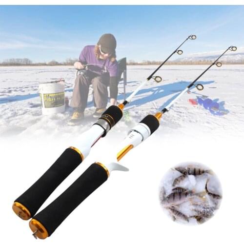 High Quality 59cm Carbon winter Ice Fishing Rod Super light two section fishing rod Fishing Tackle Tools Travel Fishing Tackle
