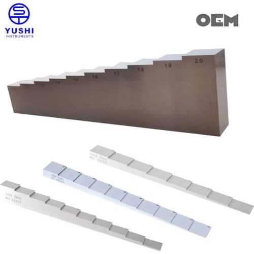 YUSHI UT Thickness Test Blocks Metric Inches 1018 Steel 10 Step Ultrasonic Calibration Block Price