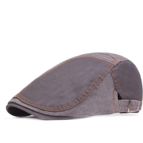 XdanqinX Adjustable Size Adult Men 100% Cotton Vintage Berets Mens Brands Caps 2020 New British Retro Cloth Beret Tongue Cap