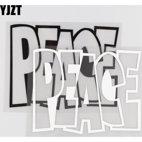 YJZT 14.3CM*11.2CM Peace Car Sticker Vinyl Decal Creative Jdm Funny Cartoon Black/Silver 4A-0070