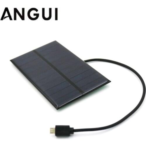 Solar Battery Charger 1.65W 5.5V Output USB Micro Android Micro USB port 5V 300mA Charge Regulators Solar Panel