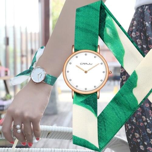 Women Ultra Thin watch brief Fabric style Luxury Womens Casual watches waterproof watch women fashion Dress Rhinestone watch